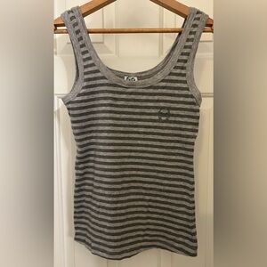 D&G Dolce & Gabbana Gray Striped Vintage Logo Men Tank Top Small
